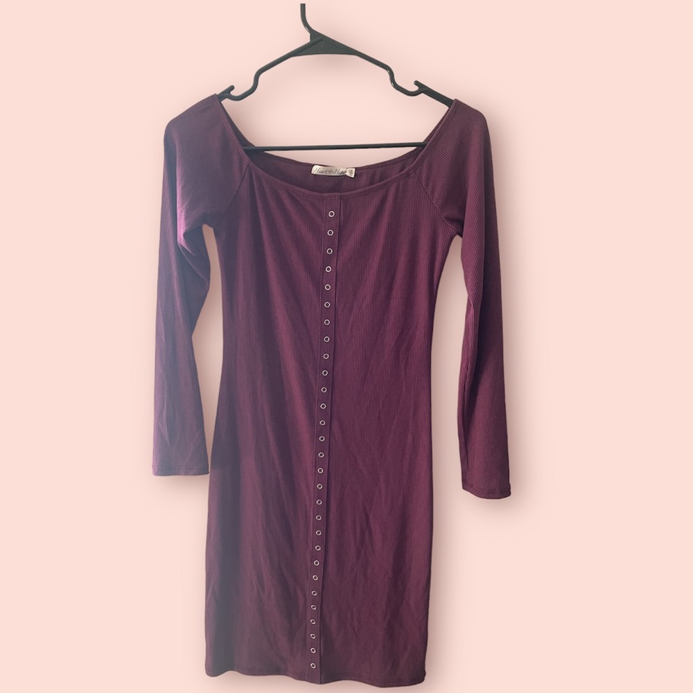 Heart & Hips purple button dress